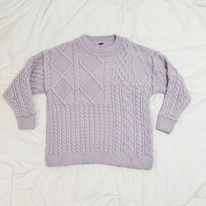 Free People Lavender Cable Knit Sweater